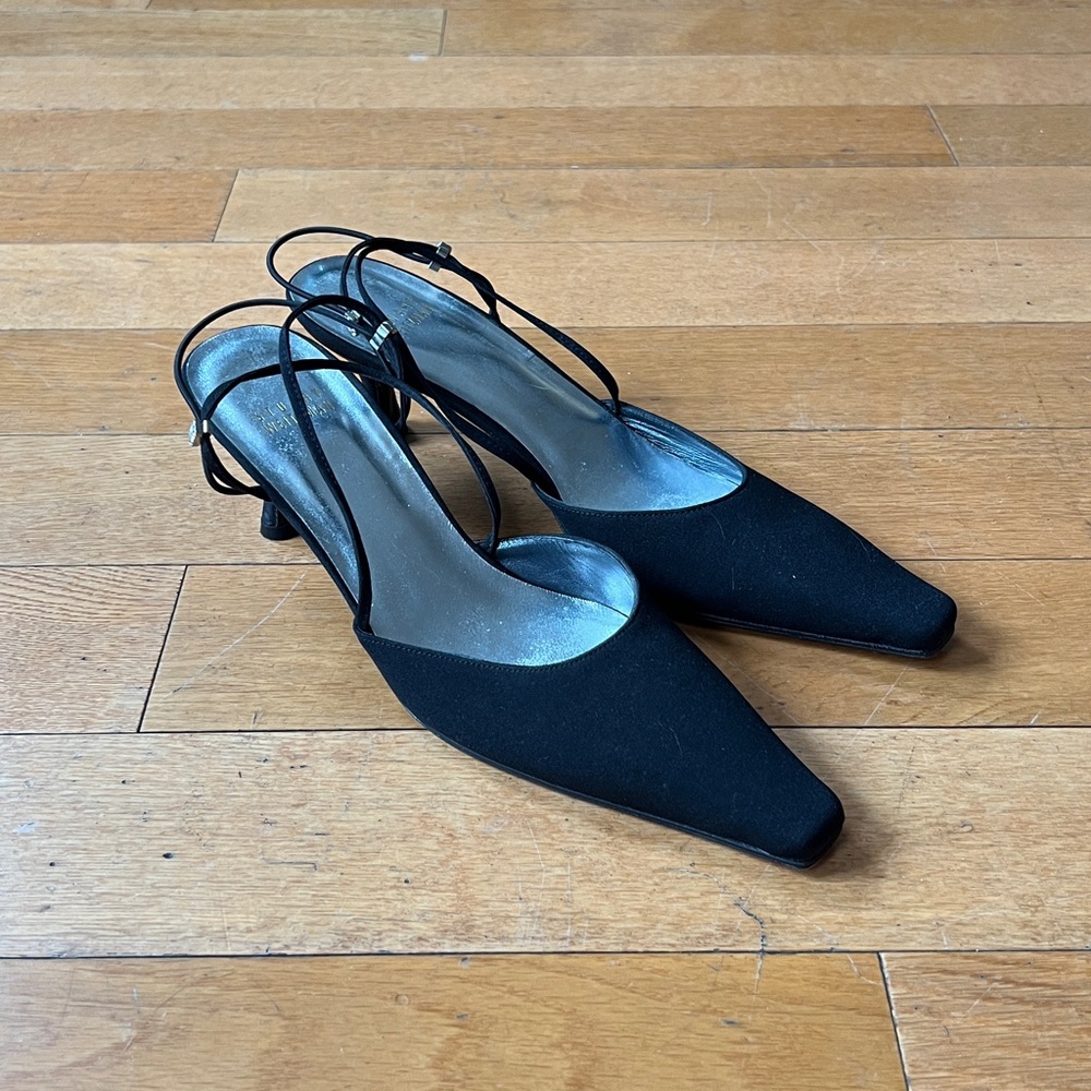 Stuart Weitzman Black Slingback Heels